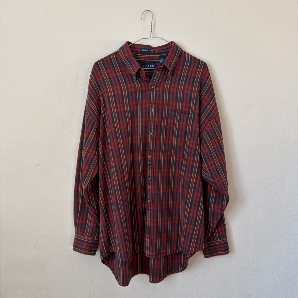 GANT Harbor Cloth Red Multi Color Plaid Work Shirt Men’s Extra Large